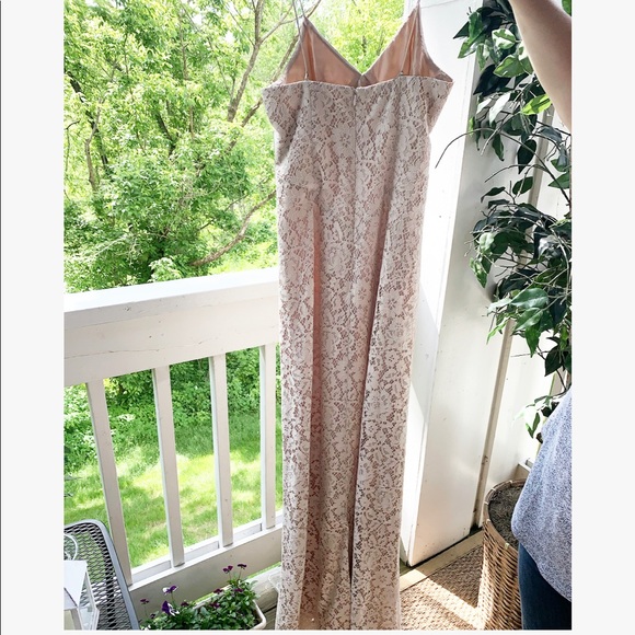 Gia Floral Donna Morgan Dress Ivory/Blush - Picture 6 of 8